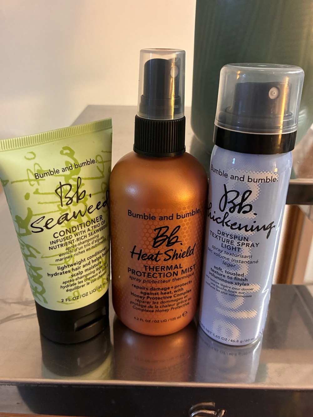 Bumble and bumble Hair Care 3-Pc Bundle NEW Seaweed Heat Shield Dryspun